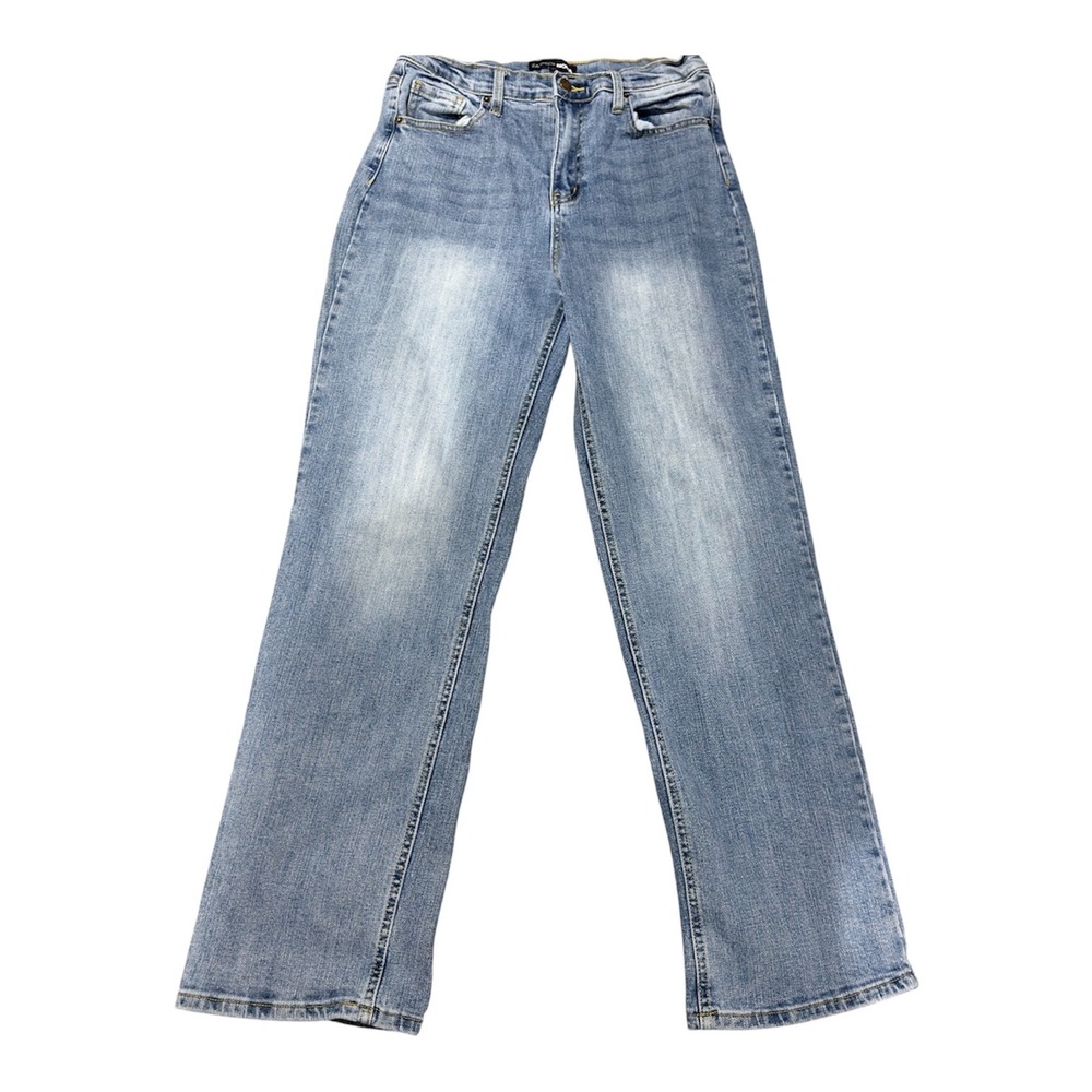 Fashion Nova Womens High Rise Straight Leg Jeans Medium Wash Size 11 Stretch
